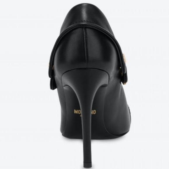 Moschino Biker Nappa Leather Pumps Black Women's size eur 37 or US 7 - Picture 6 of 9